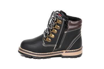 Men's leather fashion shoes isolated on white background