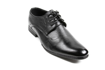 Men's leather fashion shoes isolated on white background