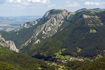 Amazing Landscape of Balkan Mountains with Vratsata pass,  town of Vratsa and Village of Zgorigrad, Bulgaria