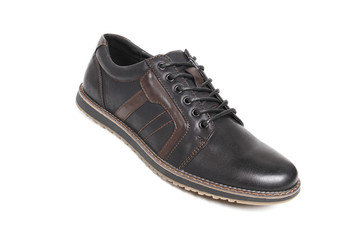 Men's leather fashion shoes isolated on white background