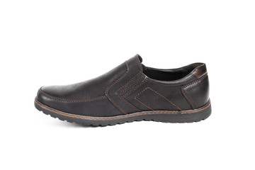 Men's leather fashion shoes isolated on white background