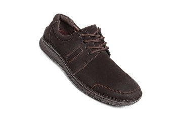 Men's leather fashion shoes isolated on white background