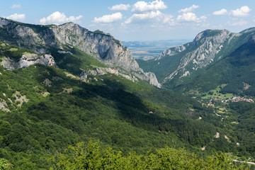 Amazing Landscape of Balkan Mountains with Vratsata pass,  town of Vratsa and Village of Zgorigrad, Bulgaria