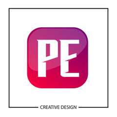 Fototapeta premium Initial Letter PE Logo Template Design Vector Illustration