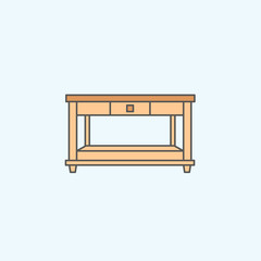 Desk icon on white background