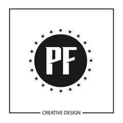 Initial Letter PF Logo Template Design Vector Illustration