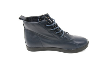 Stylish leather shoe in studio, autumn, spring isolated on white