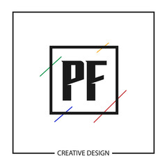 Initial Letter PF Logo Template Design Vector Illustration