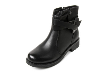 Stylish leather shoe in studio, autumn, spring isolated on white