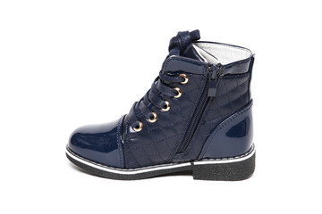 Stylish leather shoe in studio, autumn, spring isolated on white