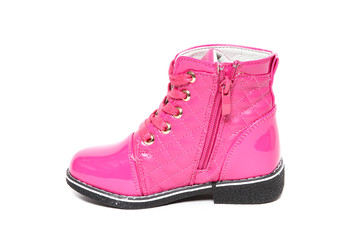 Stylish leather shoe in studio, autumn, spring isolated on white