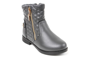 Stylish leather shoe in studio, autumn, spring isolated on white