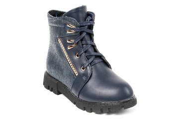 Stylish leather shoe in studio, autumn, spring isolated on white