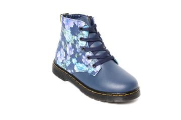 Stylish leather shoe in studio, autumn, spring isolated on white