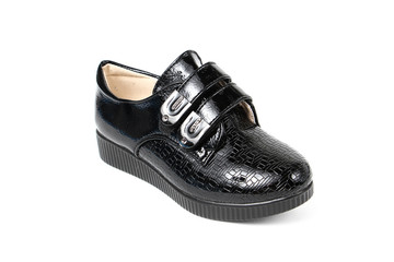 Stylish leather shoe in studio, autumn, spring isolated on white