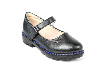 Stylish leather shoe in studio, autumn, spring isolated on white