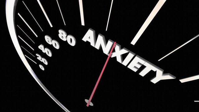 Anxiety Stress Level Rising Speedometer 3d Animation