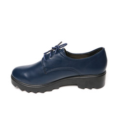 Women's platform blue shoes isolated on white background