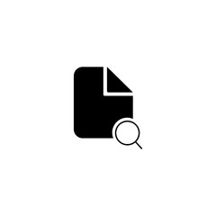document with search icon. vector simple symbol