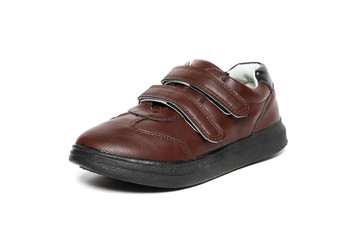 Women's leather Sport running sneakers shoes isolated on white background colorful