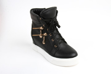 Women's demi-season shoes leather on white background