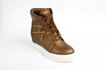 Women's demi-season shoes leather on white background