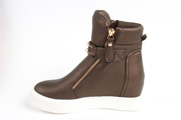 Women's demi-season shoes leather on white background