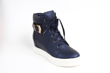 Women's demi-season shoes leather on white background