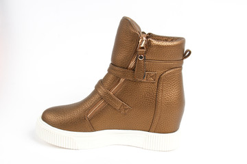 Women's demi-season shoes leather on white background