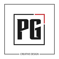 Fototapeta premium Initial Letter PG Logo Template Design Vector Illustration