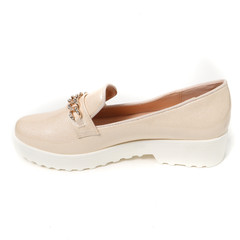 Naklejka premium Women's demi-season shoes leather on white background