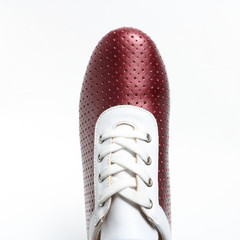 Women's demi-season shoes leather on white background