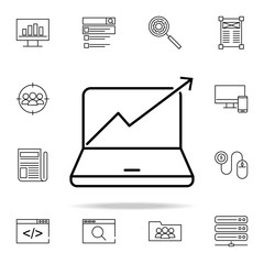 laptop up arrow icon. seo and online marketing icons universal set for web and mobile