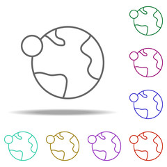 Earth icon. Elements of Cartooning space in multi color style icons. Simple icon for websites, web design, mobile app, info graphics