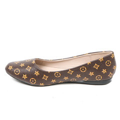 Women's flats shoes leather isolated on white background