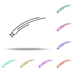 falling star icon. Elements of Cartooning space in multi color style icons. Simple icon for websites, web design, mobile app, info graphics