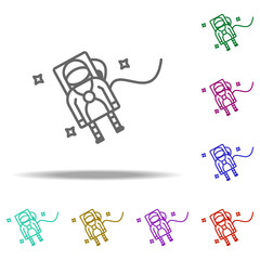 cosmonaut in space icon. Elements of Cartooning space in multi color style icons. Simple icon for websites, web design, mobile app, info graphics