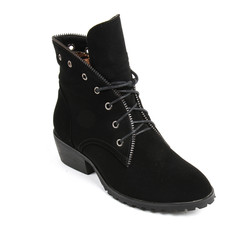 Women's leather demi-season shoes isolated on white background