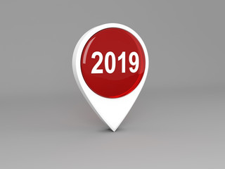 New Year 2019 Creative Design Concept - 3D Rendered Image