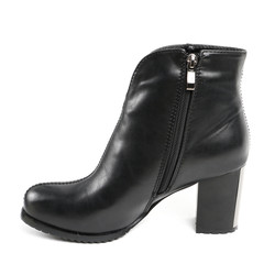 Women's leather demi-season shoes isolated on white background