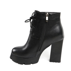 Women's leather demi-season shoes isolated on white background