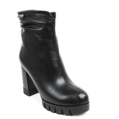 Women's leather demi-season shoes isolated on white background