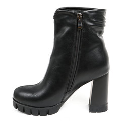 Women's leather demi-season shoes isolated on white background