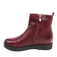 Brown women's leather demi-season shoes isolated on white background