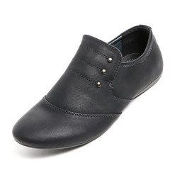 Women's leather demi-season shoes isolated on white background