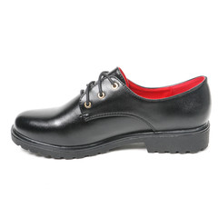 Women's leather demi-season shoes isolated on white background