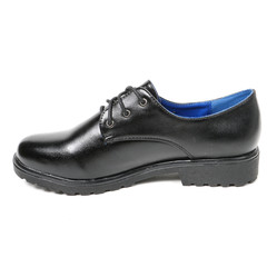 Women's leather demi-season shoes isolated on white background