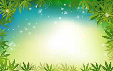 Fototapeta na wymiar green cannabis leaf drug marijuana herb Background.