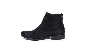 Women's leather demi-season shoes isolated on white background