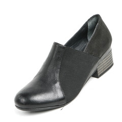 Women's leather platform shoes isolated on white background